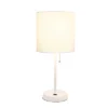 19.5" Bedside USB Port Feature Metal Table Desk Lamp White With Fabric Shade - Creekwood Home -Lighting Specialty Store GUEST 3ecb045f 6f5e 48fd 8d00 80230c0fced7