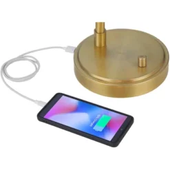 Possini Euro Design Possini Euro Vaile Desk Lamp With Dual USB Ports Warm Gold With Glass Shade -Lighting Specialty Store GUEST 3f24820b a9a9 4ea9 b204 a581d0345f94