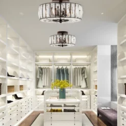 11.5" Crystalline Semi-Flush Mount Pendant Clear - River Of Goods -Lighting Specialty Store GUEST 3f6fee39 45ab 4d6e b2be e469fc172a6b