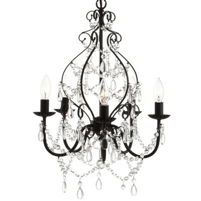 17" LED Crystal Maura Chandelier Black - Jonathan Y 4 17" LED Crystal Maura Chandelier Black - Jonathan Y - Image 2