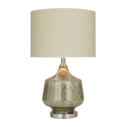 Linen Table Lamp With Faux Mercury Glass Finish Silver - Olivia & May 16 Linen Table Lamp With Faux Mercury Glass Finish Silver - Olivia & May -Lighting Specialty Store GUEST 4030e0e6 1c70 4c2a bd17 85060c34d199