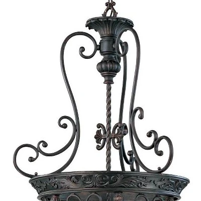 Franklin Iron Works French Scroll Rubbed Bronze Chandelier 22 1/2" Wide Rustic 9-Light Fixture For Dining Room House Kitchen Island Entryway Bedroom 4 Franklin Iron Works French Scroll Rubbed Bronze Chandelier 22 1/2" Wide Rustic 9-Light Fixture For Dining Room House Kitchen Island Entryway Bedroom - Image 2