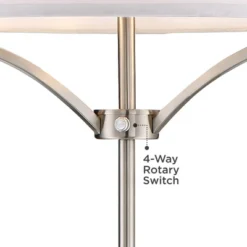 360 Lighting Modern Floor Lamp 62" Tall Black And Brushed Steel Column White Linen Drum Shade For Living Room Reading Bedroom Office -Lighting Specialty Store GUEST 43b03674 5887 40b7 8b04 03b7899414ed