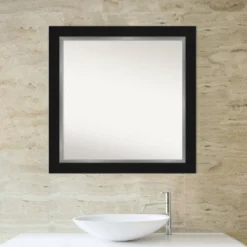 32" X 32" Non-Beveled Eva Bathroom Wall Mirror Black - Amanti Art -Lighting Specialty Store GUEST 46db9865 be98 45bd b8ea 6f517845becc