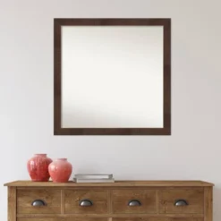 29" X 29" Non-Beveled Wildwood Brown Narrow Bathroom Wall Mirror - Amanti Art -Lighting Specialty Store GUEST 47f1ade1 fe75 4904 8790 da02b7580077