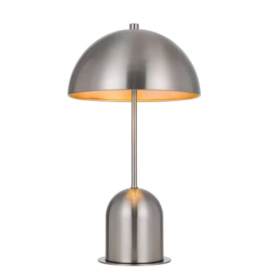 30" Peppa Metal Accent Lamp With Dome Shape Shade Brushed Steel - Cal Lighting 3 30" Peppa Metal Accent Lamp With Dome Shape Shade Brushed Steel - Cal Lighting