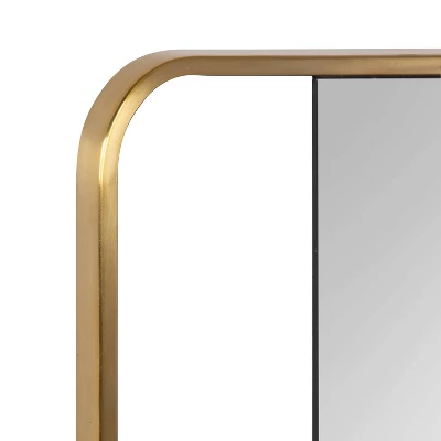 20" X 36" Nobles Radius Corner Framed Decorative Wall Mirror Gold - Kate & Laurel All Things Decor 4 20" X 36" Nobles Radius Corner Framed Decorative Wall Mirror Gold - Kate & Laurel All Things Decor - Image 2