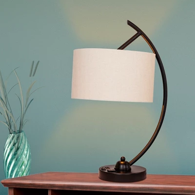 Tech Friendly Arched Task Lamp With 1 Usb & 1 Outlet In Base Black - Fangio Lighting 3 Tech Friendly Arched Task Lamp With 1 Usb & 1 Outlet In Base Black - Fangio Lighting