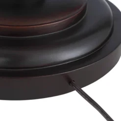 Barnes And Ivy Henson Industrial Floor Lamp 63" Tall Bronze With LED Nightlight Earthy Fabric Drum Shade For Living Room Bedroom Office House Home -Lighting Specialty Store GUEST 4bf40672 050e 461c a69d 8007c02cc6db