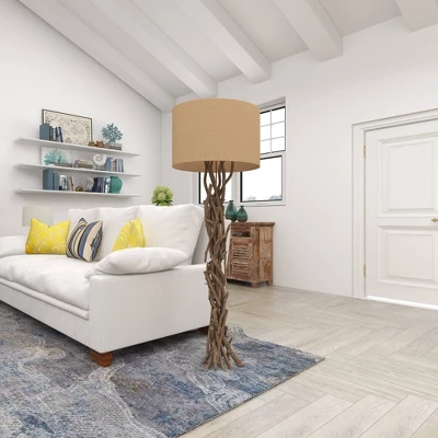 Rustic Floor Lamp Beige - Olivia & May 5 Rustic Floor Lamp Beige - Olivia & May - Image 3