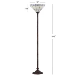 68.57" Moore Tiffany Style Torchiere Floor Lamp (Includes LED Light Bulb) Bronze - JONATHAN Y -Lighting Specialty Store GUEST 4e8ef8e5 443e 4d5a 8365 4c553c1c5f66