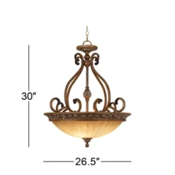 Kathy Ireland Sterling Estate Golden Bronze Pendant Chandelier 26 1/2" Wide Rustic Champagne Bowl Shade 3-Light Fixture For Dining Room Kitchen Island -Lighting Specialty Store GUEST 4fa68b34 8e65 47f5 9fcf bfafcfbdf1ac