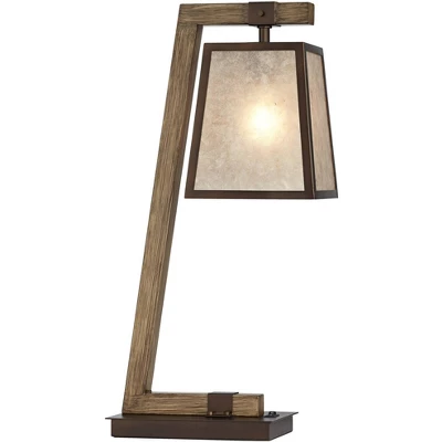 Franklin Iron Works Tribeca Rustic Farmhouse Table Lamp 25" High Metal With USB Charging Port Light Mica Drum Shade For Bedroom Living Room Bedside 8 Franklin Iron Works Tribeca Rustic Farmhouse Table Lamp 25" High Metal With USB Charging Port Light Mica Drum Shade For Bedroom Living Room Bedside - Image 7