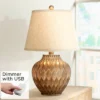 360 Lighting Accent Urn Table Lamp With USB Charging Port 22" High Warm Bronze Drum Shade For Living Room Desk Bedroom House -Lighting Specialty Store GUEST 54de0d5f 07ea 45dd 8680 7824acc30e62