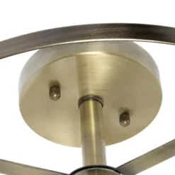 3-Light 13" Industrial Farmhouse Glass/Metallic Accented Semi-flushmount Ceiling Light - Lalia Home -Lighting Specialty Store GUEST 555891ff 61ba 4ef1 a4cb 1f047f7555c3