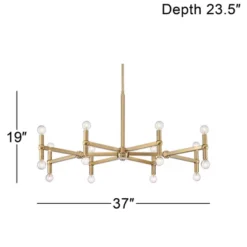 Possini Euro Design Marya Satin Brass Chandelier 37" Wide Modern 24-Light Fixture For Dining Room House Foyer Kitchen Island Entryway Bedroom Home -Lighting Specialty Store GUEST 57077a84 ab71 4282 a99f 9e7bd065d784