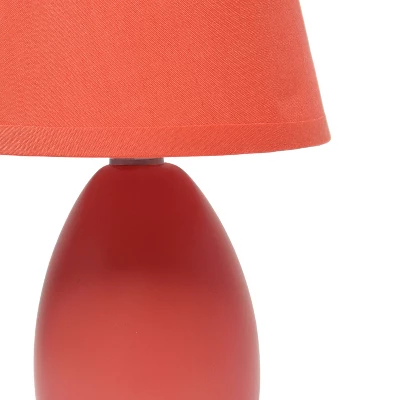 9.45" 2pk Petite Ceramic Oblong Bedside Table Desk Lamps With Matching Tapered Drum Shade Orange - Creekwood Home 8 9.45" 2pk Petite Ceramic Oblong Bedside Table Desk Lamps With Matching Tapered Drum Shade Orange - Creekwood Home - Image 6