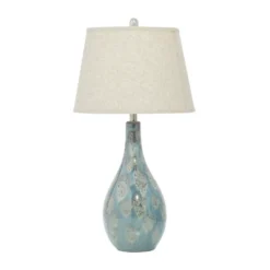 Ceramic Table Lamp With Drum Shade Set Of 2 Turquoise - Olivia & May -Lighting Specialty Store GUEST 570f4801 a5c5 470c aa5a c6f3025c36cf