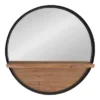 30" Owing Round Wall Mirror Black - Kate & Laurel All Things Decor -Lighting Specialty Store GUEST 596dc33b b495 4df4 960b 575ddf70de94
