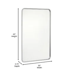 Flash Furniture Jada Decorative Wall Mirror - Rounded Corners, Bathroom & Living Room Glass Mirror Hangs Horizontal Or Vertical -Lighting Specialty Store GUEST 5bb66221 8b2f 4a43 b72b 5cc33b013f54