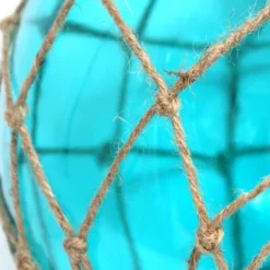 Buoy Netted Coastal Ocean Sea Glass Pendant With Natural Rope Aqua - Elegant Designs -Lighting Specialty Store GUEST 5f08d039 3f47 477d b01b 14fdced9b096