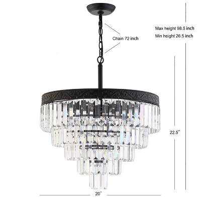 20" Wyatt Crystal Chandelier (Includes Energy Efficient Light Bulb) Bronze - JONATHAN Y 5 20" Wyatt Crystal Chandelier (Includes Energy Efficient Light Bulb) Bronze - JONATHAN Y - Image 3