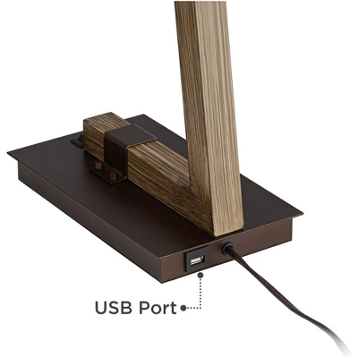 Franklin Iron Works Tribeca Rustic Farmhouse Table Lamp 25" High Metal With USB Charging Port Light Mica Drum Shade For Bedroom Living Room Bedside 7 Franklin Iron Works Tribeca Rustic Farmhouse Table Lamp 25" High Metal With USB Charging Port Light Mica Drum Shade For Bedroom Living Room Bedside - Image 6