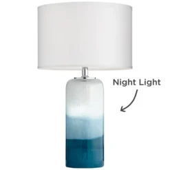 Possini Euro Design Modern Table Lamp With USB Charging Port And Nightlight LED 25" High Blue Art Glass White Shade For Bedroom Desk (Color May Vary) 15 Possini Euro Design Modern Table Lamp With USB Charging Port And Nightlight LED 25" High Blue Art Glass White Shade For Bedroom Desk (Color May Vary) -Lighting Specialty Store GUEST 659e57a3 285c 4840 ace2 83a725c89586