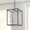 Possini Euro Design Black Silver Pendant Chandelier 15 1/4" Wide Modern Clear Crystal Flower Vine 4-Light Fixture For Dining Room House