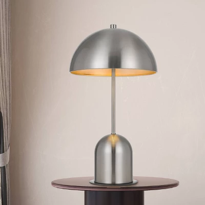 30" Peppa Metal Accent Lamp With Dome Shape Shade Brushed Steel - Cal Lighting 4 30" Peppa Metal Accent Lamp With Dome Shape Shade Brushed Steel - Cal Lighting - Image 2