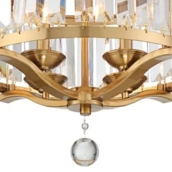 Vienna Full Spectrum Prava Modern Ceiling Light Semi Flush Mount Fixture 16 1/2" Wide Warm Brass 4-Light Crystal Drum For Bedroom Kitchen Living Room -Lighting Specialty Store GUEST 6b88db73 12aa 4882 8448 5436a3754219