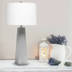 Concrete Pillar Table Lamp With Fabric Shade White - Lalia Home -Lighting Specialty Store GUEST 6d312c00 03c7 4a21 8ada ececd9868fb4