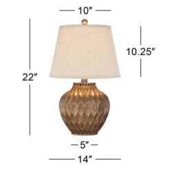 360 Lighting Accent Urn Table Lamp With USB Charging Port 22" High Warm Bronze Drum Shade For Living Room Desk Bedroom House -Lighting Specialty Store GUEST 6e8066d4 1a20 45e1 822e 9dacd21fcc24