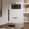 Possini Euro Design Myles Modern Mid Century Desk Lamp 24" High Black Gold With Dual USB Charging Ports Metal Drum Shade For Bedroom Living Room Home 1 Possini Euro Design Myles Modern Mid Century Desk Lamp 24" High Black Gold With Dual USB Charging Ports Metal Drum Shade For Bedroom Living Room Home -Lighting Specialty Store GUEST 70834159 4cf4 47d6 88fc 787c0569e048
