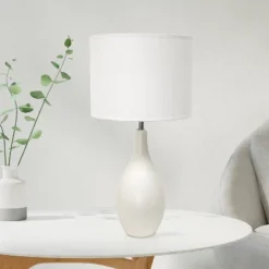 18.11" Traditional Standard Ceramic Dewdrop Table Desk Lamp With Matching Fabric Shade Off-White - Creekwood Home 17 18.11" Traditional Standard Ceramic Dewdrop Table Desk Lamp With Matching Fabric Shade Off-White - Creekwood Home -Lighting Specialty Store GUEST 71ec4fc6 fb41 4bf2 82a3 f782429c0a82