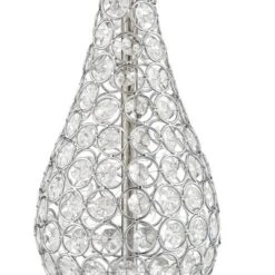 360 Lighting Sergio Modern Accent Table Lamps 23 1/2" High Set Of 2 Chrome Clear Acrylic With USB Charging Port Blue Softback Drum Shade For Home Desk -Lighting Specialty Store GUEST 7204c8e5 d487 44d6 a5d4 b08d8489995c