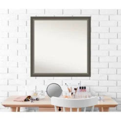 29" X 29" Non-Beveled Domus Wood Bathroom Wall Mirror Dark Silver - Amanti Art -Lighting Specialty Store GUEST 739d5e61 5116 4bf5 9e45 90da394eb02c