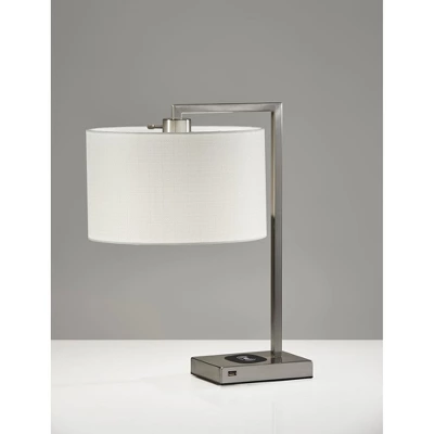 21.25" Austin Adessocharge Table Lamp Medium Silver - Adesso 3 21.25" Austin Adessocharge Table Lamp Medium Silver - Adesso