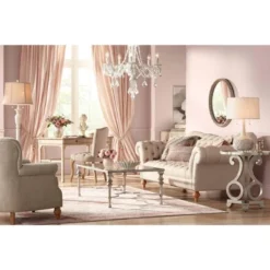 Kathy Ireland Chateau De Conde Antique Rubbed White Pendant Chandelier 26" Wide French Crystal 5-Light Fixture For Dining Room House Kitchen Island -Lighting Specialty Store GUEST 7437fa27 6972 4702 8fe9 a7a0ecb7764e