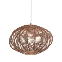 13.5" 1-Light Linnea Pendant Rattan Brown - River Of Goods -Lighting Specialty Store GUEST 7522e388 36bb 4747 8c66 97d9ba8677e6