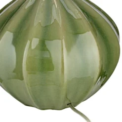 360 Lighting Modern Table Lamp With USB Charging Port 20.5" High Green Ribbed Ceramic Oatmeal Fabric Drum Shade For Bedroom Desk (Color May Vary) -Lighting Specialty Store GUEST 753399ec 6a90 40ec 9e02 fb3b257e4c6c