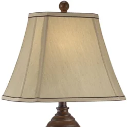 Regency Hill Traditional Table Lamp 28.5" Tall Carved Two Tone Brown Urn Shaped Beige Fabric Shade For Living Room Family Bedroom Bedside -Lighting Specialty Store GUEST 7c9b7712 3851 4b15 b257 2c4451c8fef3