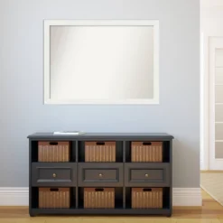 42" X 31" Non-Beveled Vanity White Narrow Wall Mirror - Amanti Art -Lighting Specialty Store GUEST 7cfbd472 85e9 47db a6cf 2e1956935da4