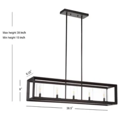 LED 5-Light Metal/Glass Anna Linear Pendant - JONATHAN Y -Lighting Specialty Store GUEST 7ebd3142 c178 49fd a068 c399d58c16ee