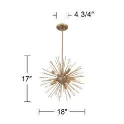 Possini Euro Design Janae Warm Gold Sputnik Chandelier 18" Wide Modern Crystal 9-Light Fixture For Dining Room House Foyer Kitchen Island Entryway 14 Possini Euro Design Janae Warm Gold Sputnik Chandelier 18" Wide Modern Crystal 9-Light Fixture For Dining Room House Foyer Kitchen Island Entryway -Lighting Specialty Store GUEST 7f180e9f 7fb2 4d29 a779 cdeacf24585c
