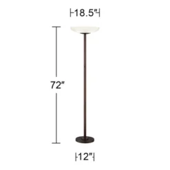 Possini Euro Design Meridian Light Blaster Modern Torchiere Floor Lamp 72" Tall Oil Rubbed Bronze LED Frosted Glass Shade For Living Room Bedroom Home -Lighting Specialty Store GUEST 803ecb5f e771 4b8e 9668 cee840e07fb2