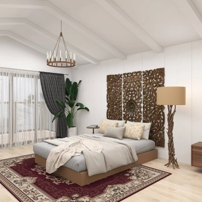 Rustic Floor Lamp Beige - Olivia & May 9 Rustic Floor Lamp Beige - Olivia & May - Image 7