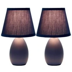 9.45" 2pk Petite Ceramic Oblong Bedside Table Desk Lamps With Matching Tapered Drum Shade Blue - Creekwood Home 19 9.45" 2pk Petite Ceramic Oblong Bedside Table Desk Lamps With Matching Tapered Drum Shade Blue - Creekwood Home -Lighting Specialty Store GUEST 8550a784 5a26 45a3 9f65 86da506a3e9e