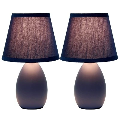 9.45" 2pk Petite Ceramic Oblong Bedside Table Desk Lamps With Matching Tapered Drum Shade Blue - Creekwood Home 11 9.45" 2pk Petite Ceramic Oblong Bedside Table Desk Lamps With Matching Tapered Drum Shade Blue - Creekwood Home - Image 9