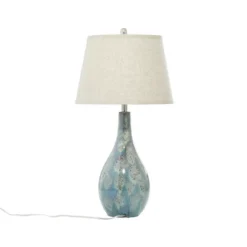 Ceramic Table Lamp With Drum Shade Set Of 2 Turquoise - Olivia & May -Lighting Specialty Store GUEST 865bf100 f3e8 4801 8df5 cfb73c7f443f